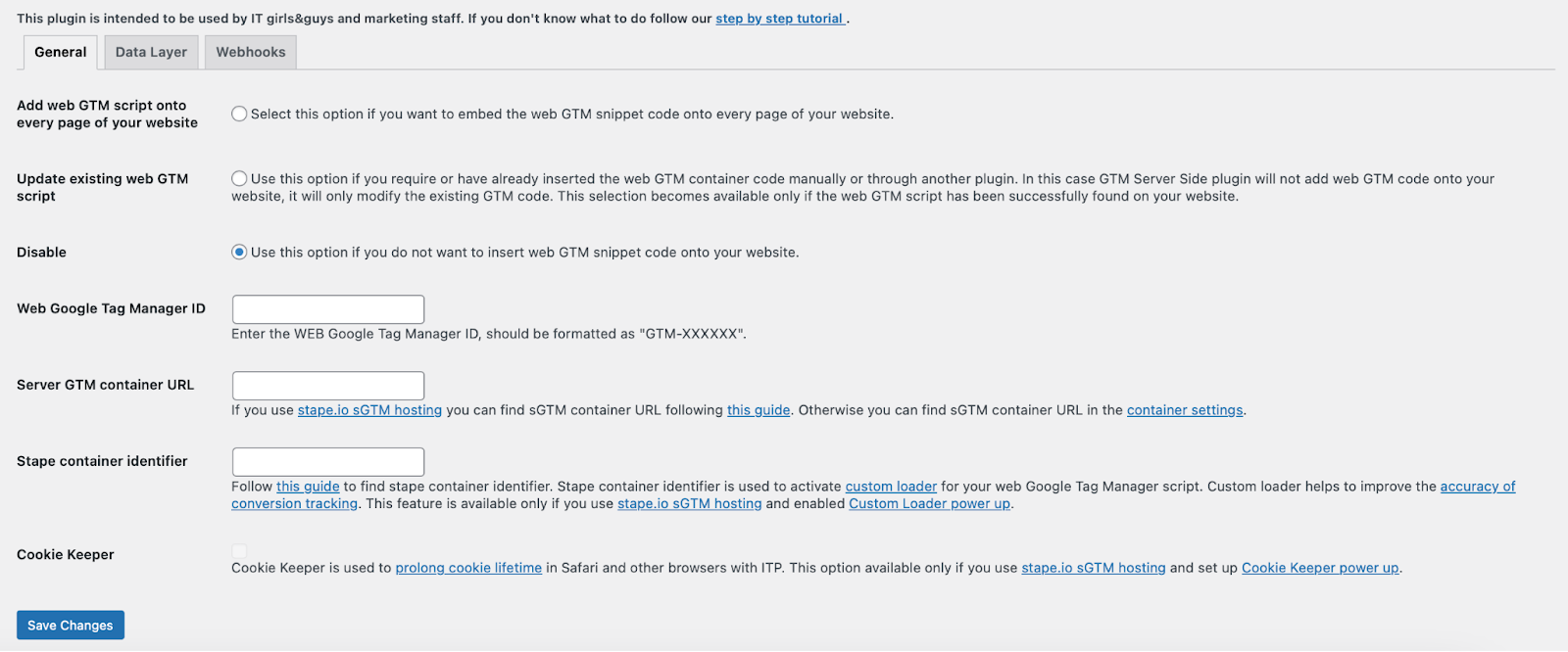 Servertoserver tracking in server Google Tag Manager Stape