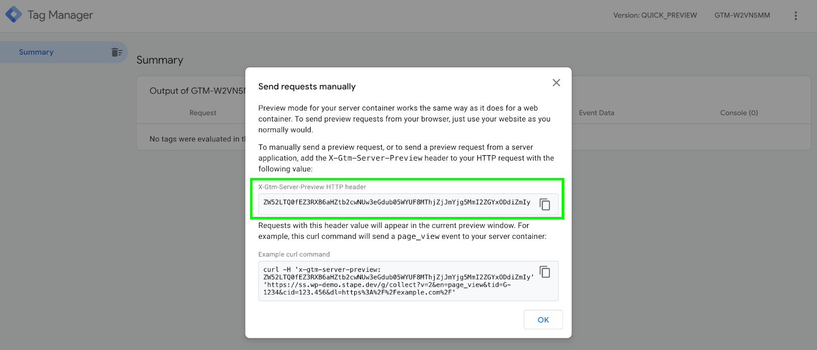 Servertoserver tracking in server Google Tag Manager Stape