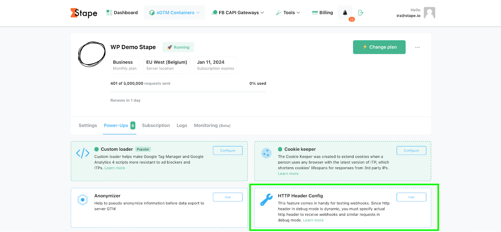 Servertoserver tracking in server Google Tag Manager Stape