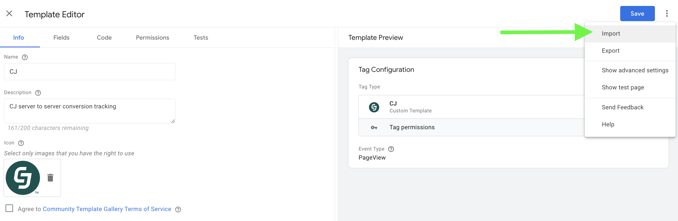 CJ servertoserver tracking using server GTM