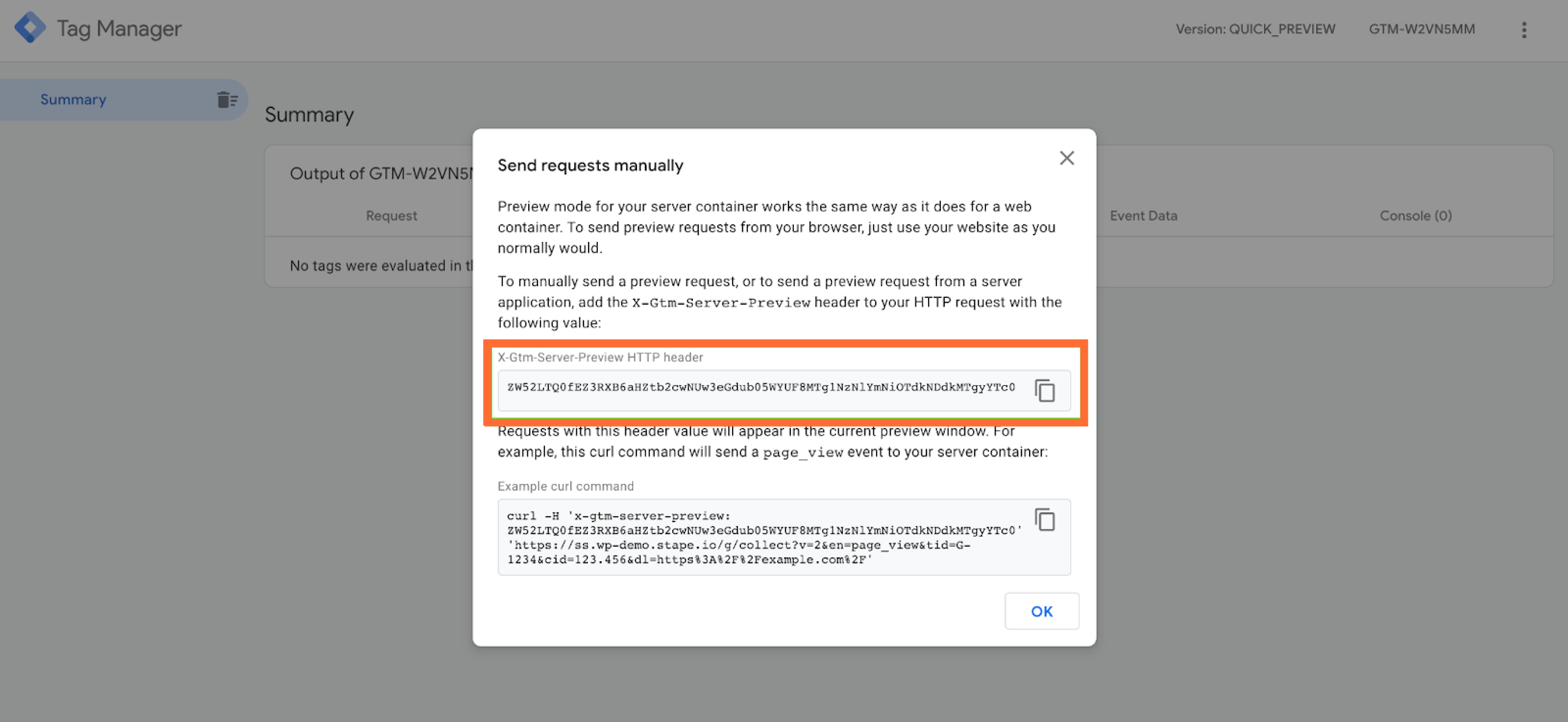 X-Gtm-Server-Preview HTTP header - Stape