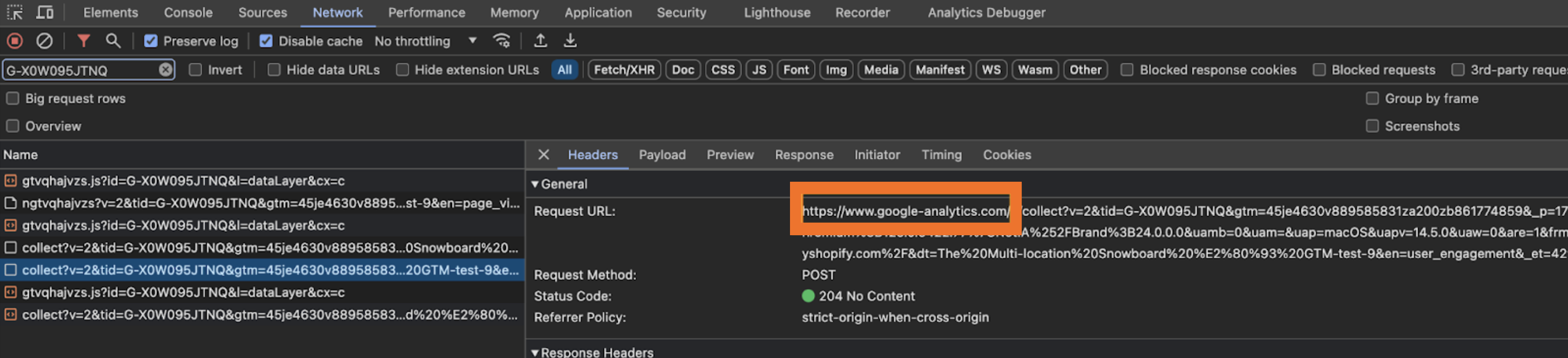 Preserver log in network dev tool 2 - Stape