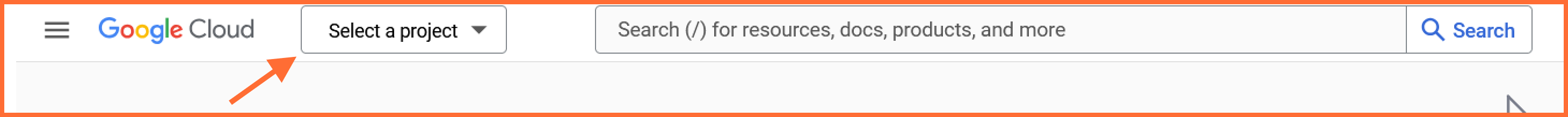 Select a project 