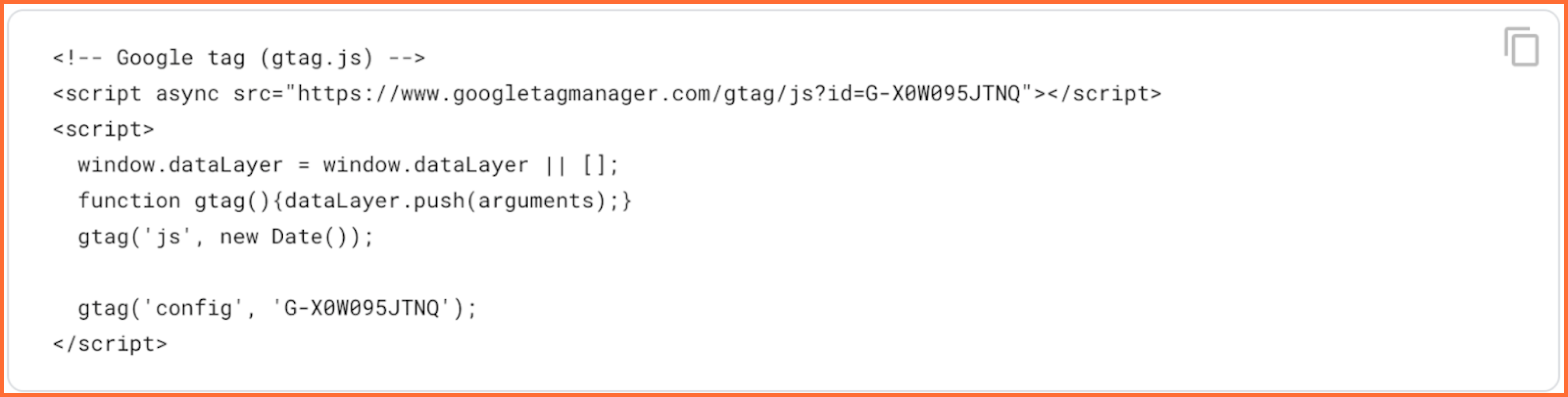 Code with gtag initialization or events