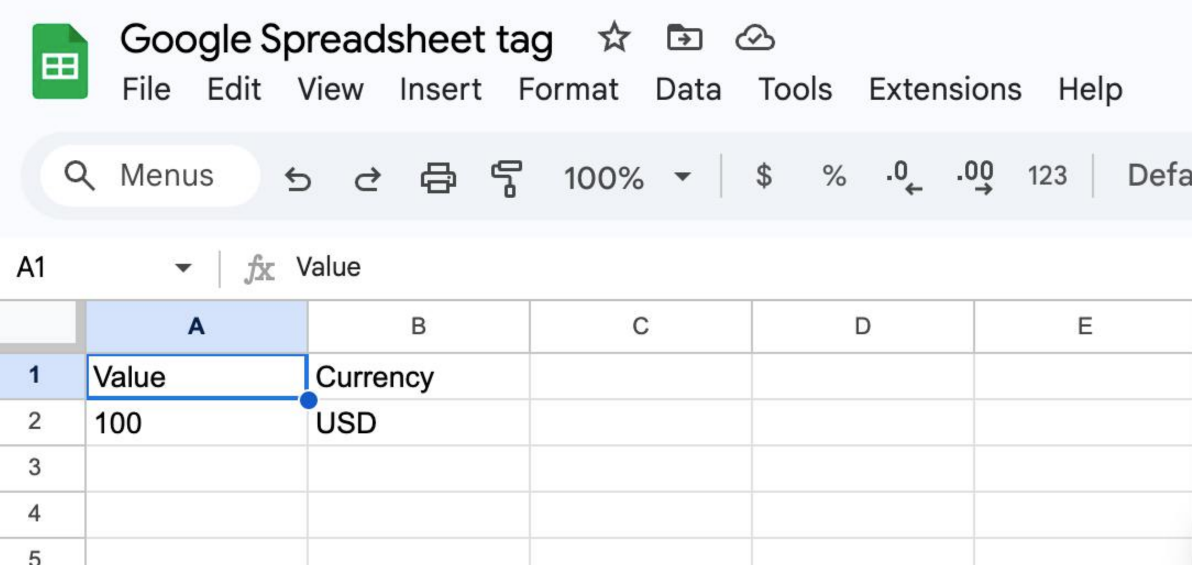 New row in Google Sheets