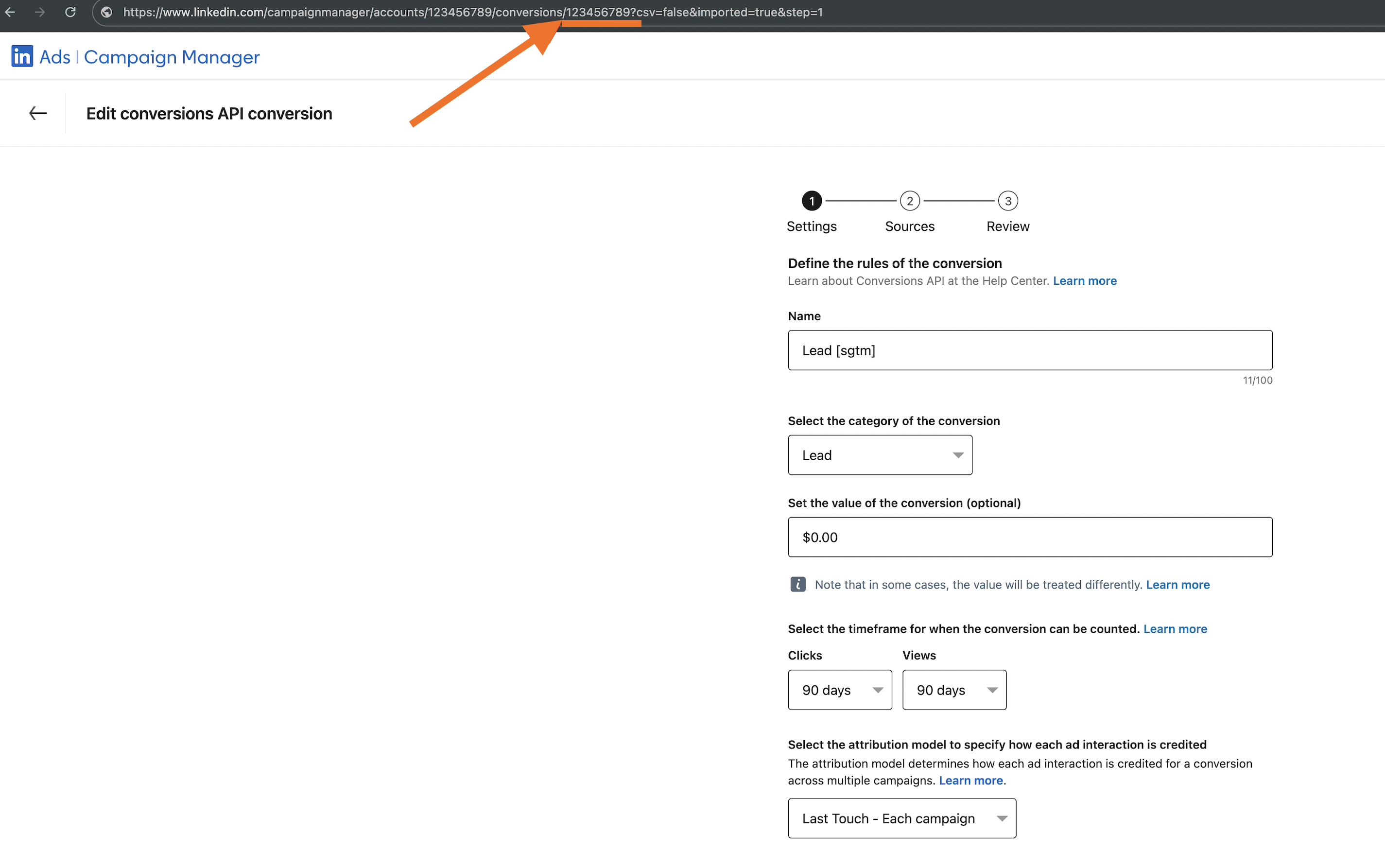 LinkedIn Ads API conversion
