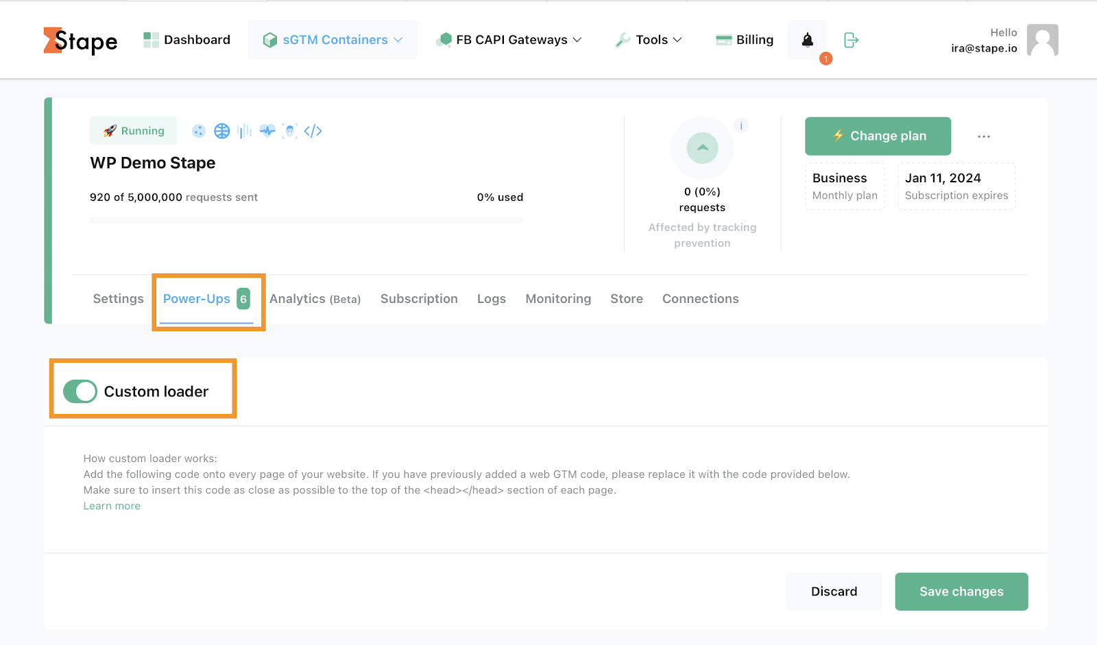 Enable or open Custom Loader
