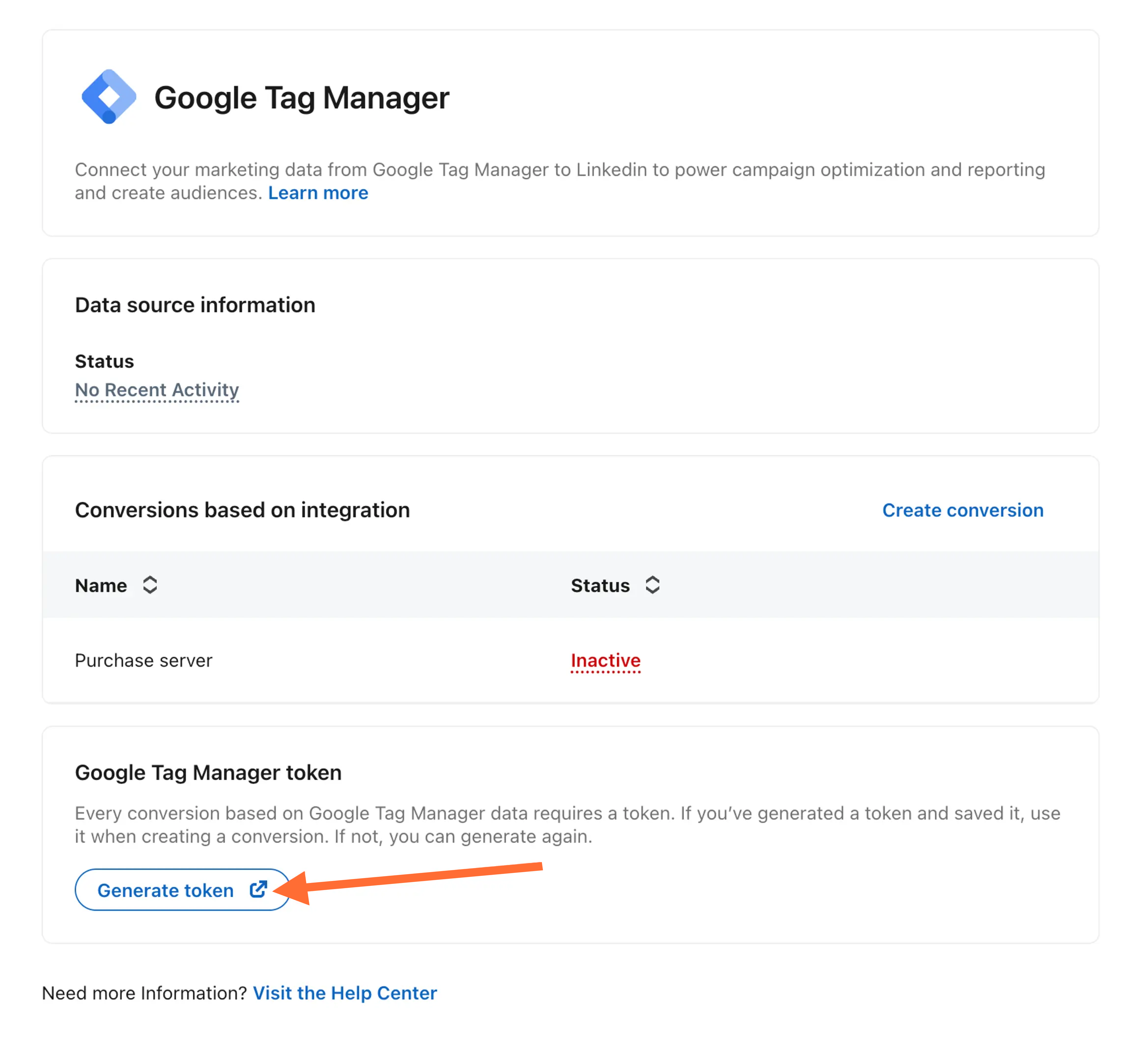 Generate a token in Linkedin