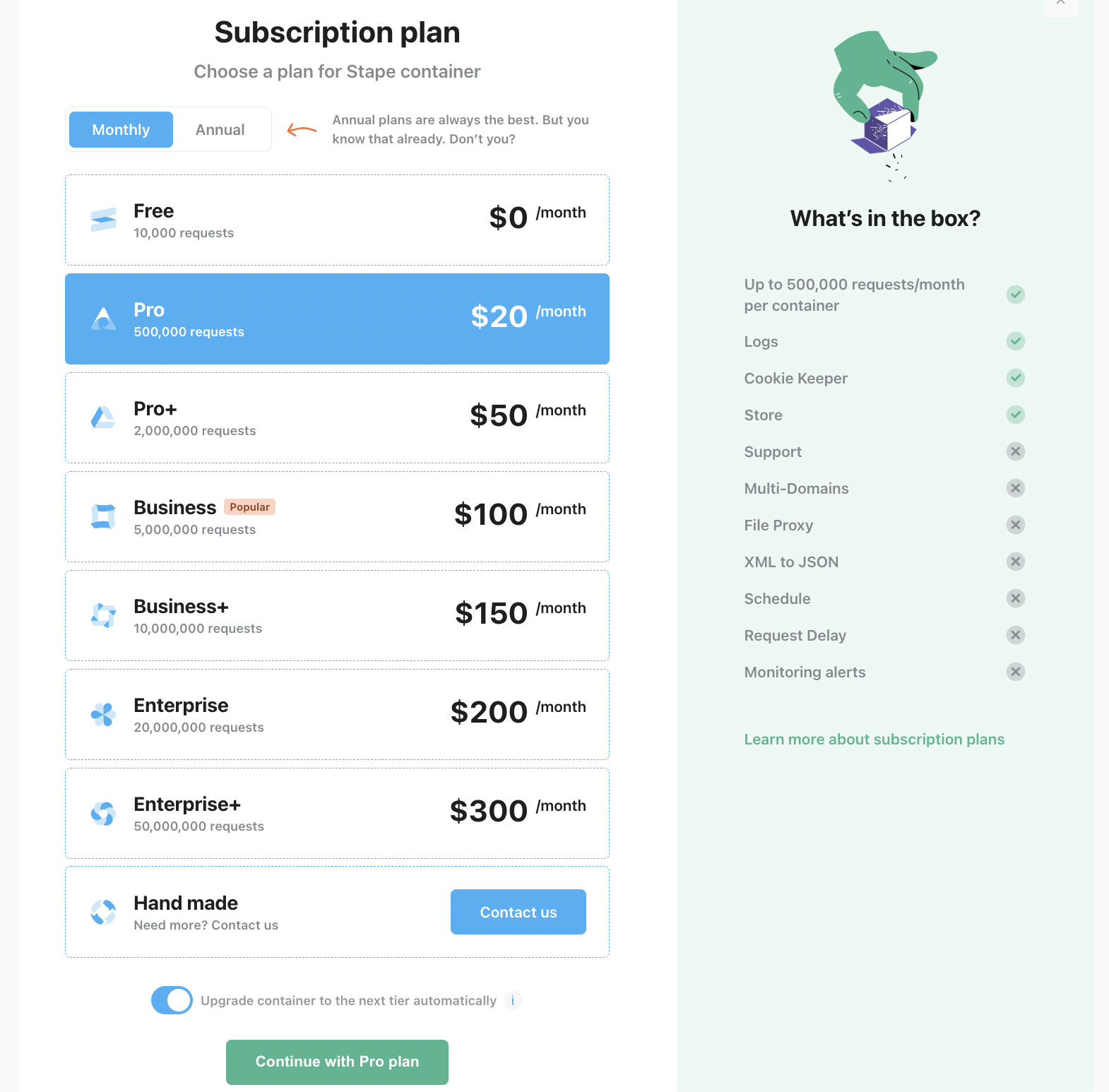 Stape pricing
