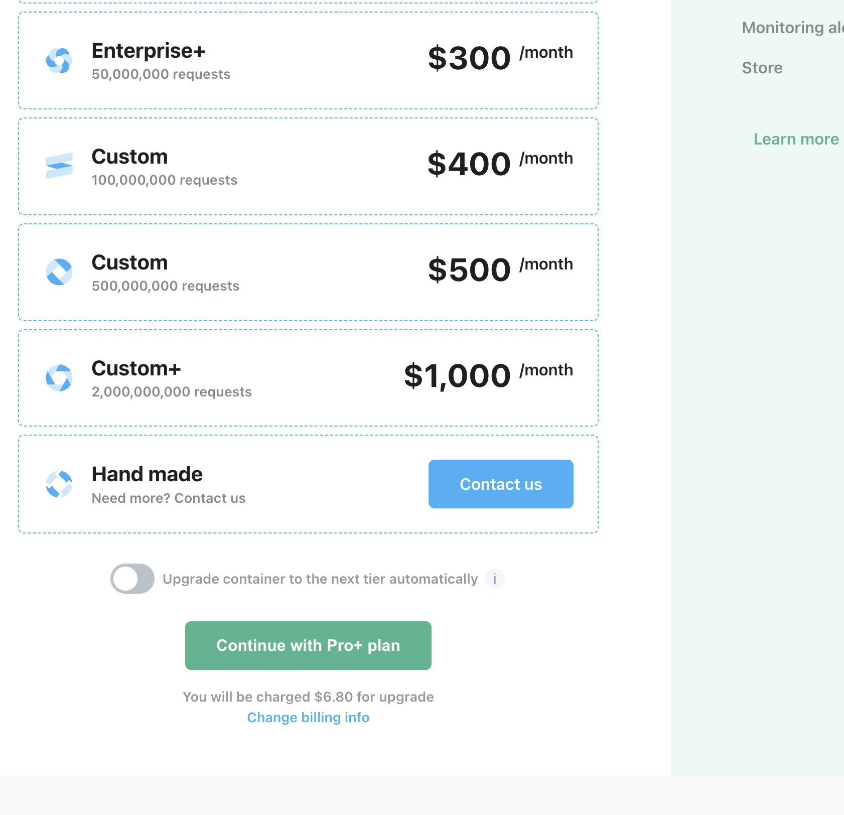 Click Change billing info
