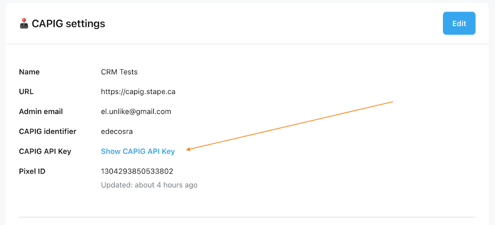 Show CAPIG API Key