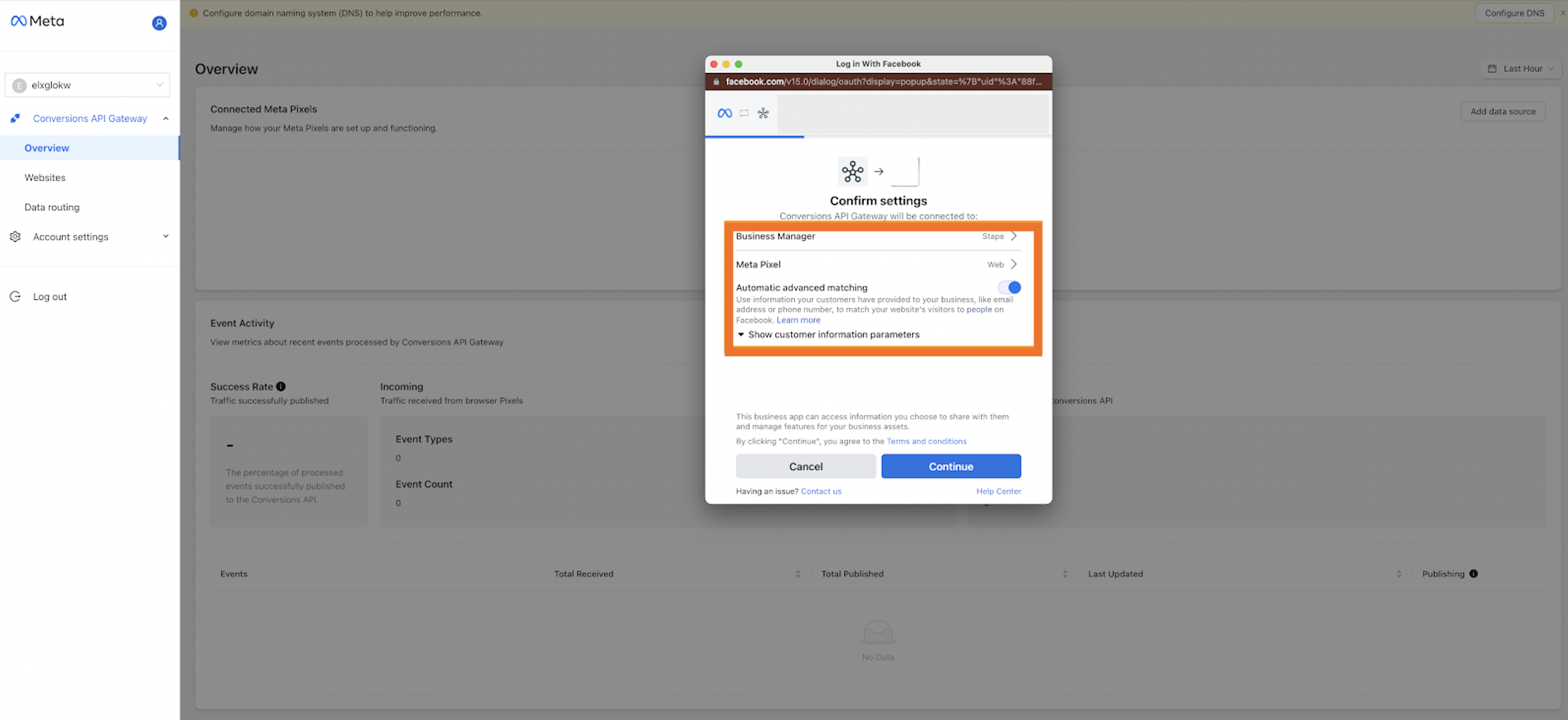 Enable Automatic advanced matching