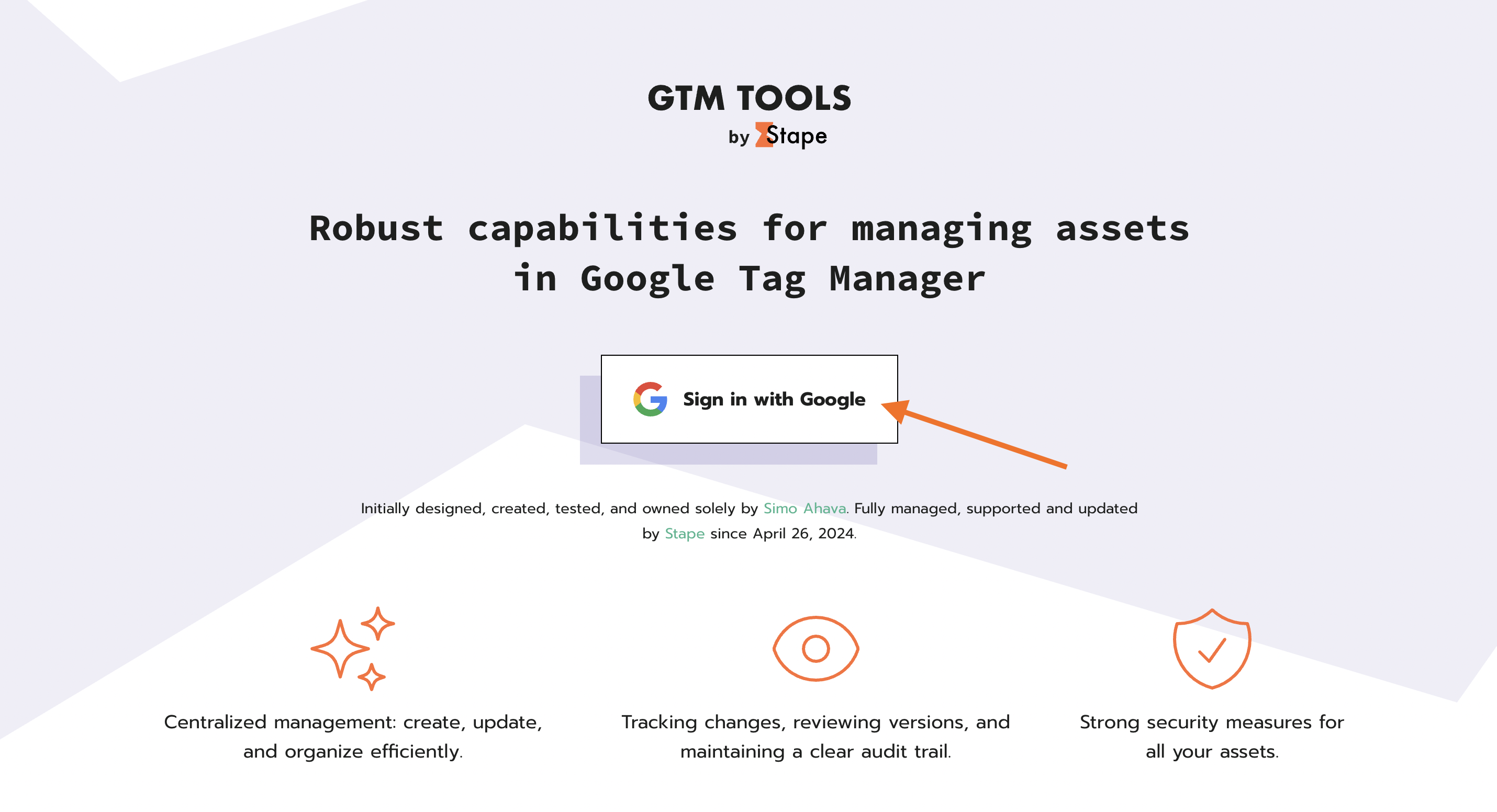 Sign in with Google in GTM Tools