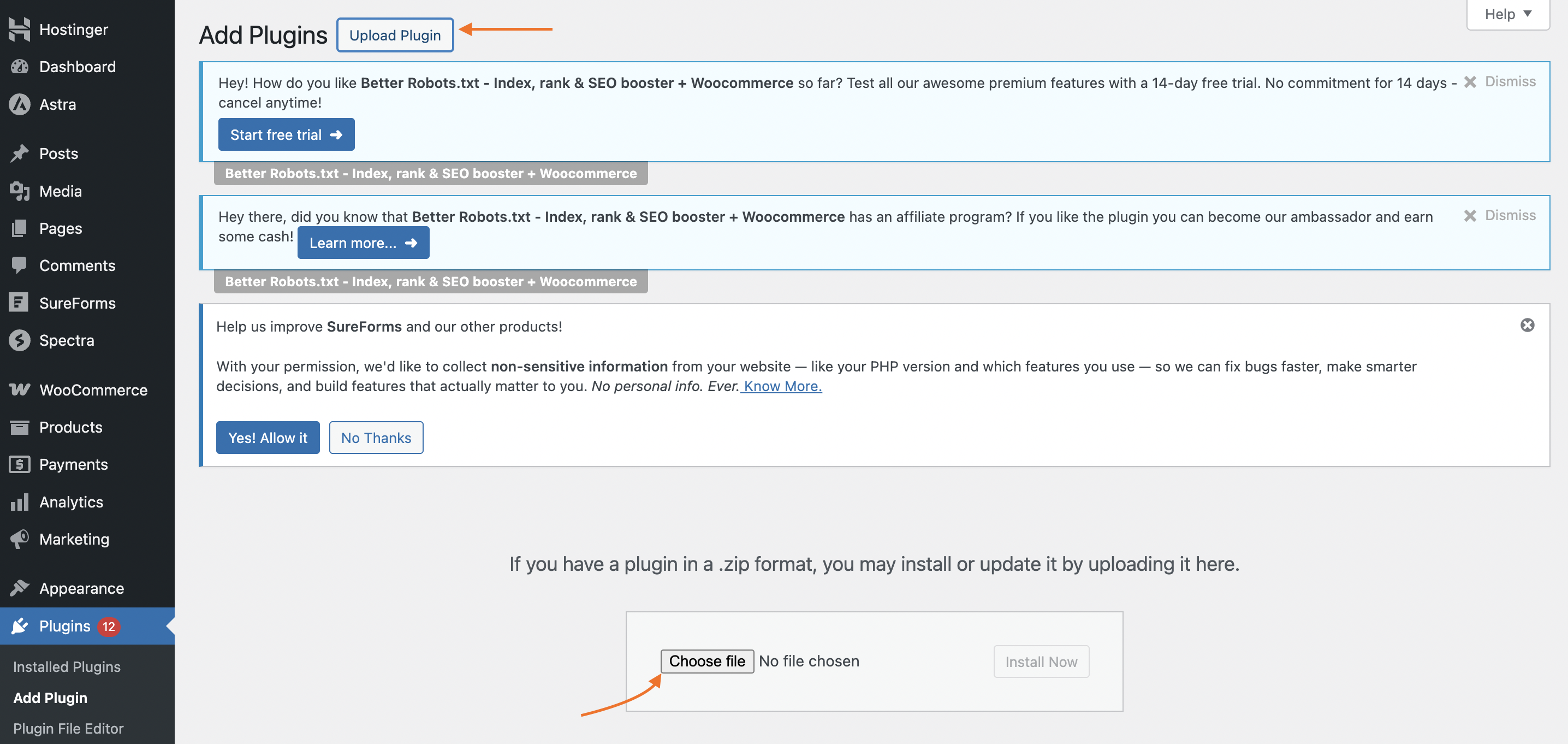 Upload plugin in Wordpress
