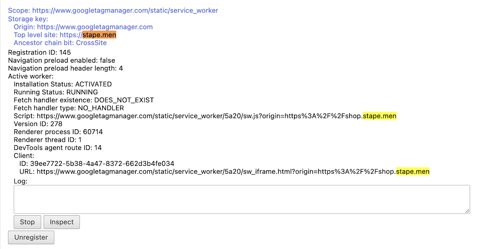 Service Worker being served from googletagmanager.com