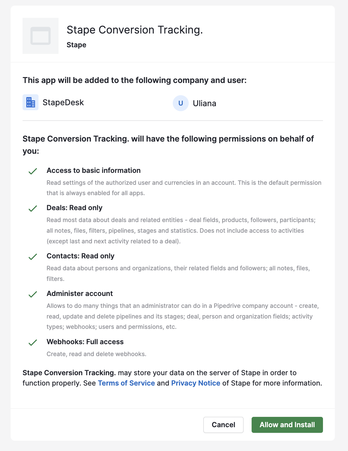 Give permissions and install the app