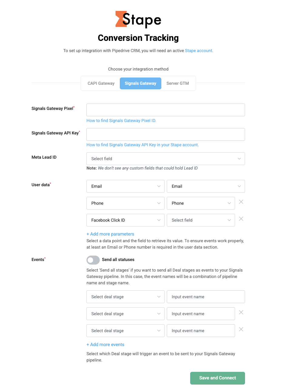 Fill out the required fields