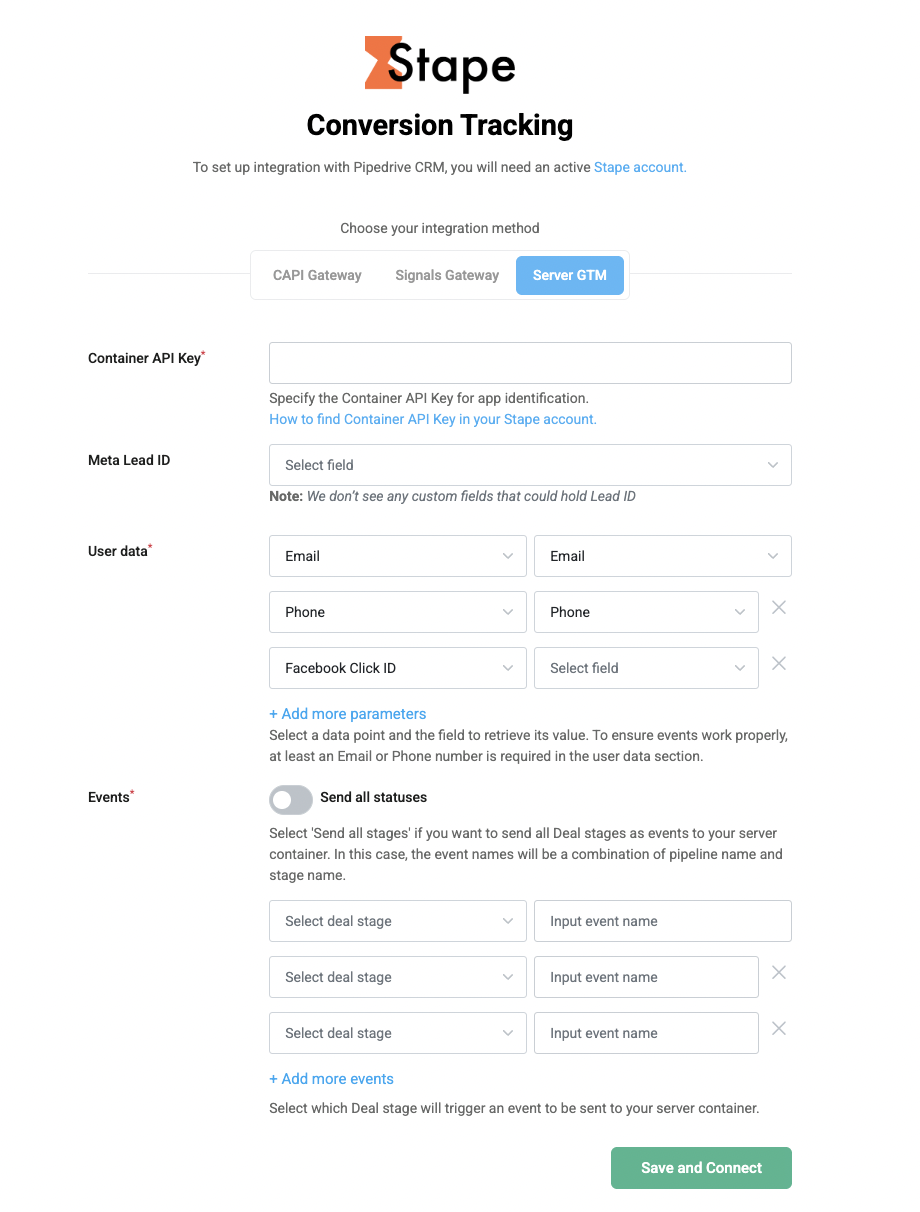 Fill out the required fields