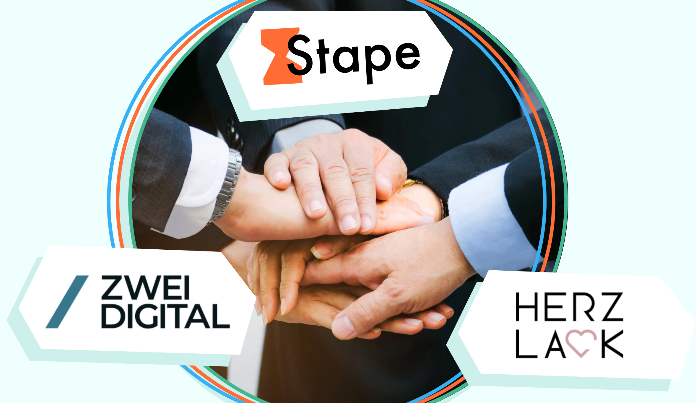 Stape & ZweiDigital & Herzlack collaboration hands image