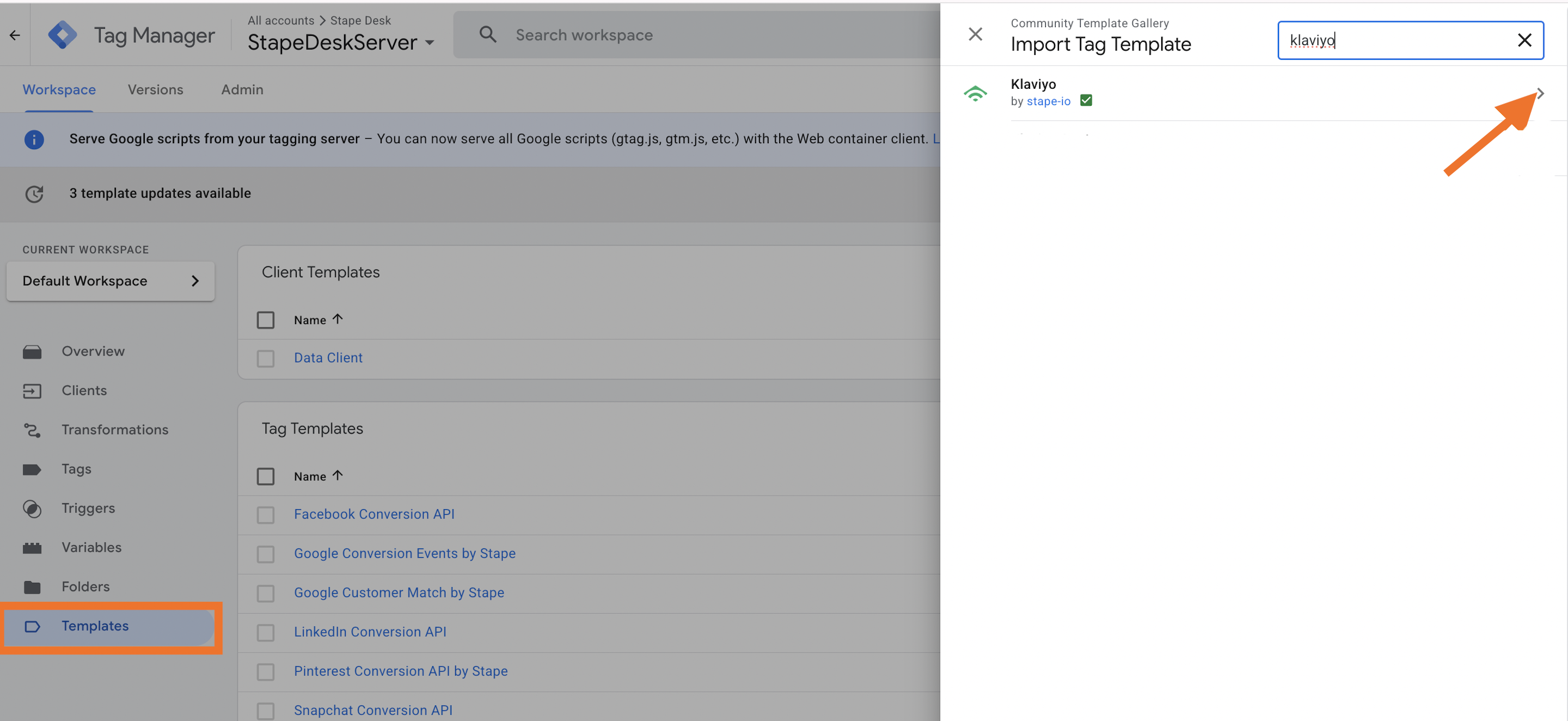 Add Klaviyo tag