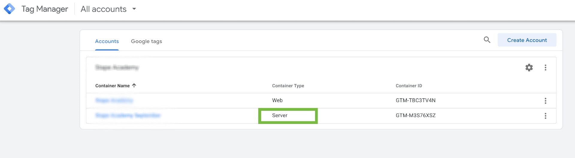 Container sGTM rodando na Stape pronto para configuração