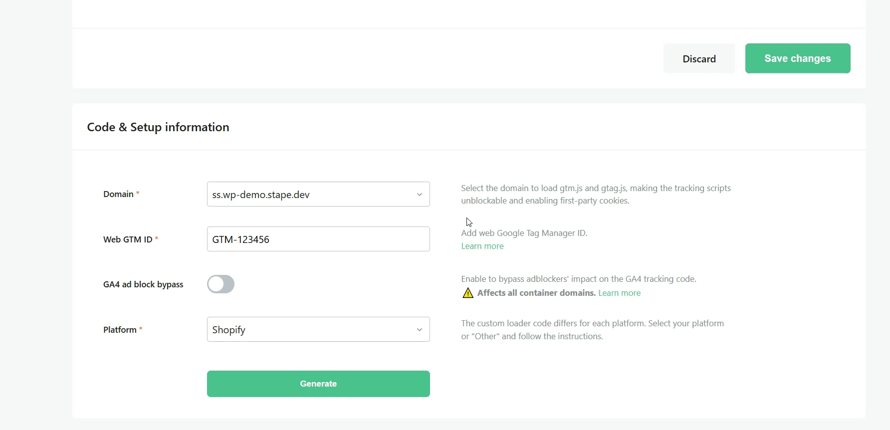 Click the Generate button