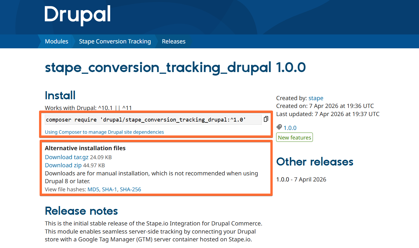 Configurações do módulo: General, Data Layer e Webhooks