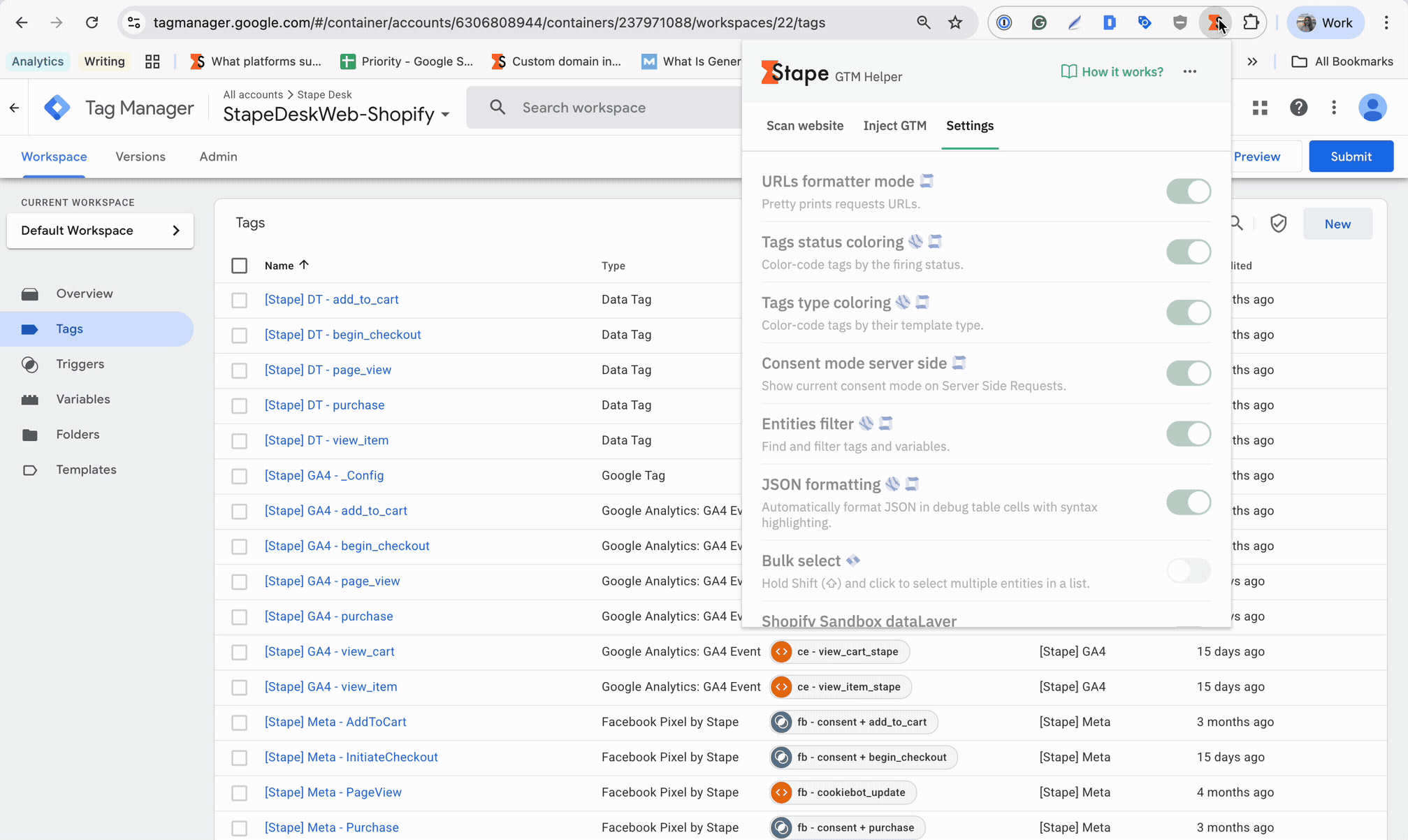 Bulk select in action