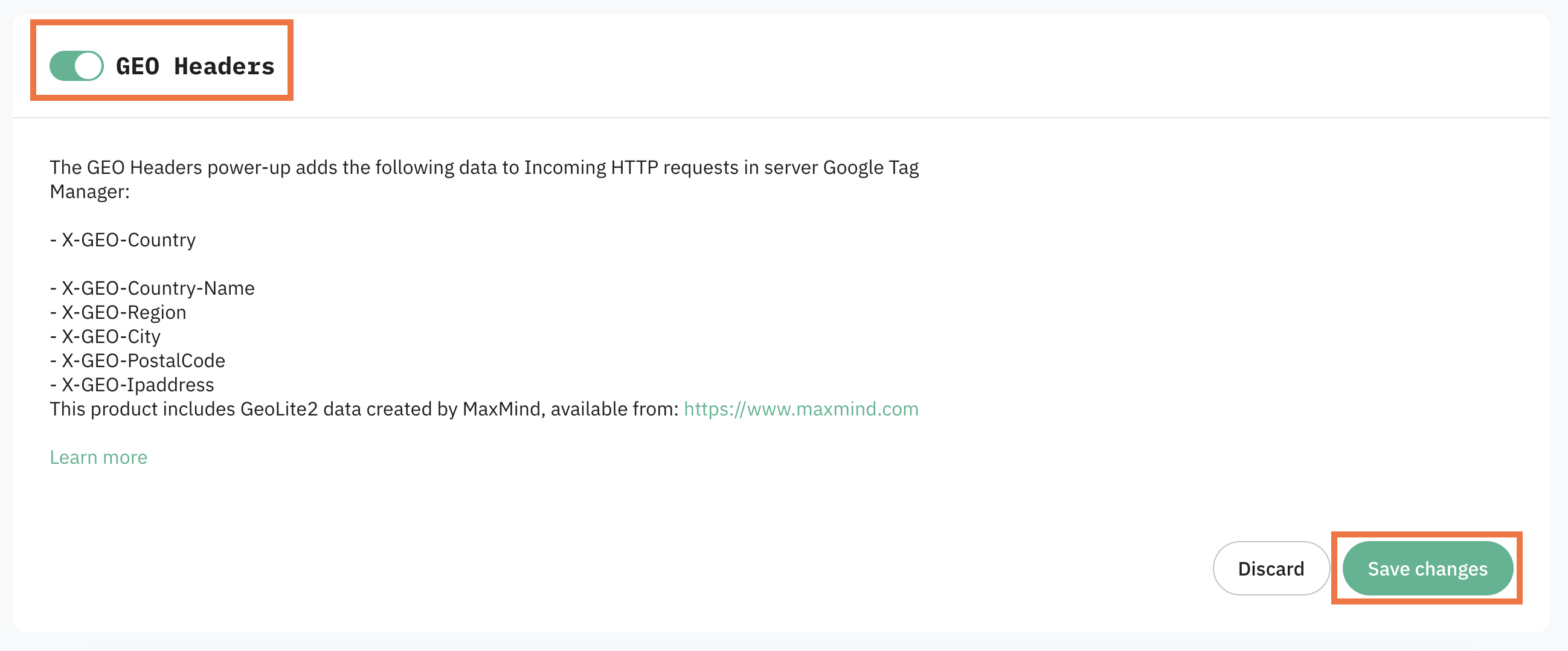 Enable GEO Headers