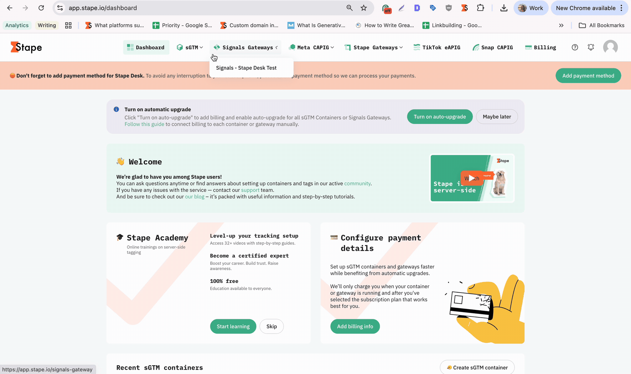 Como adicionar um domínio personalizado na conta Stape