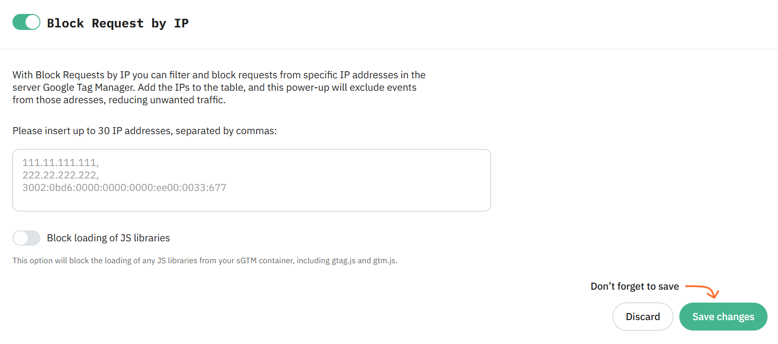 Block Request by IP interface