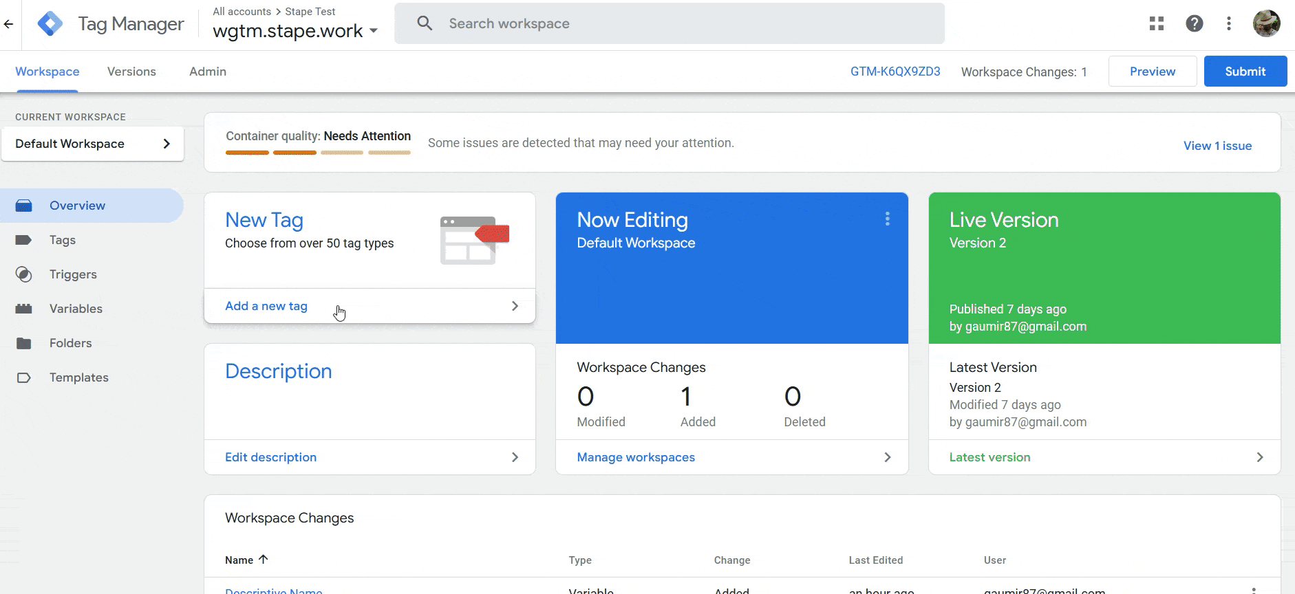 Install the Data Tag template