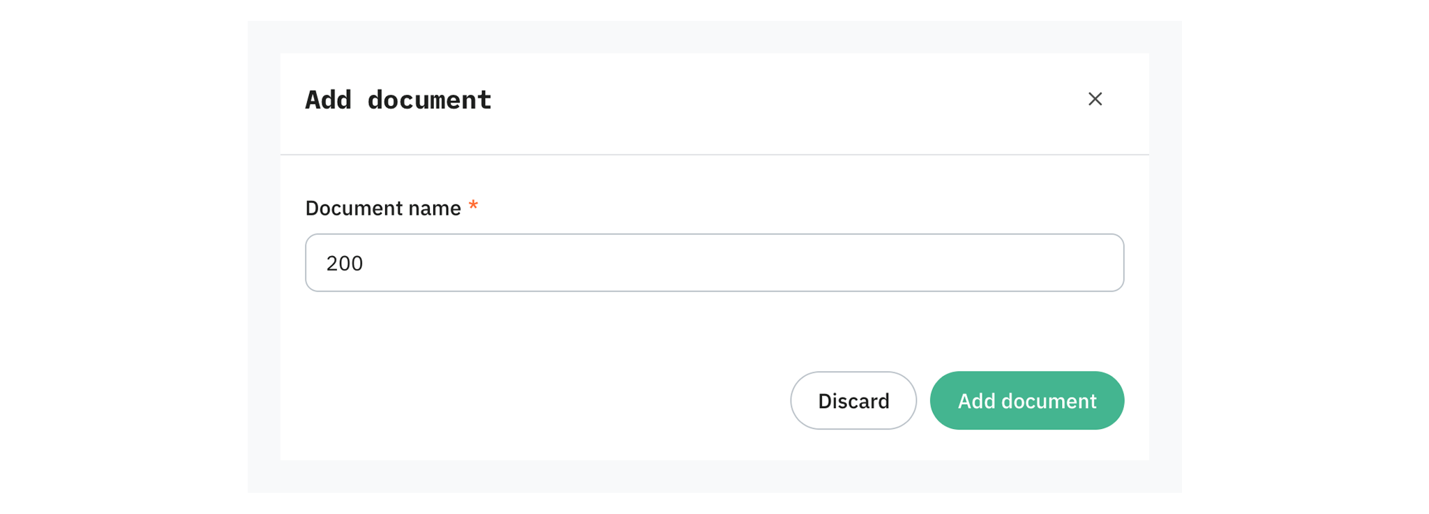 Add document pop-up