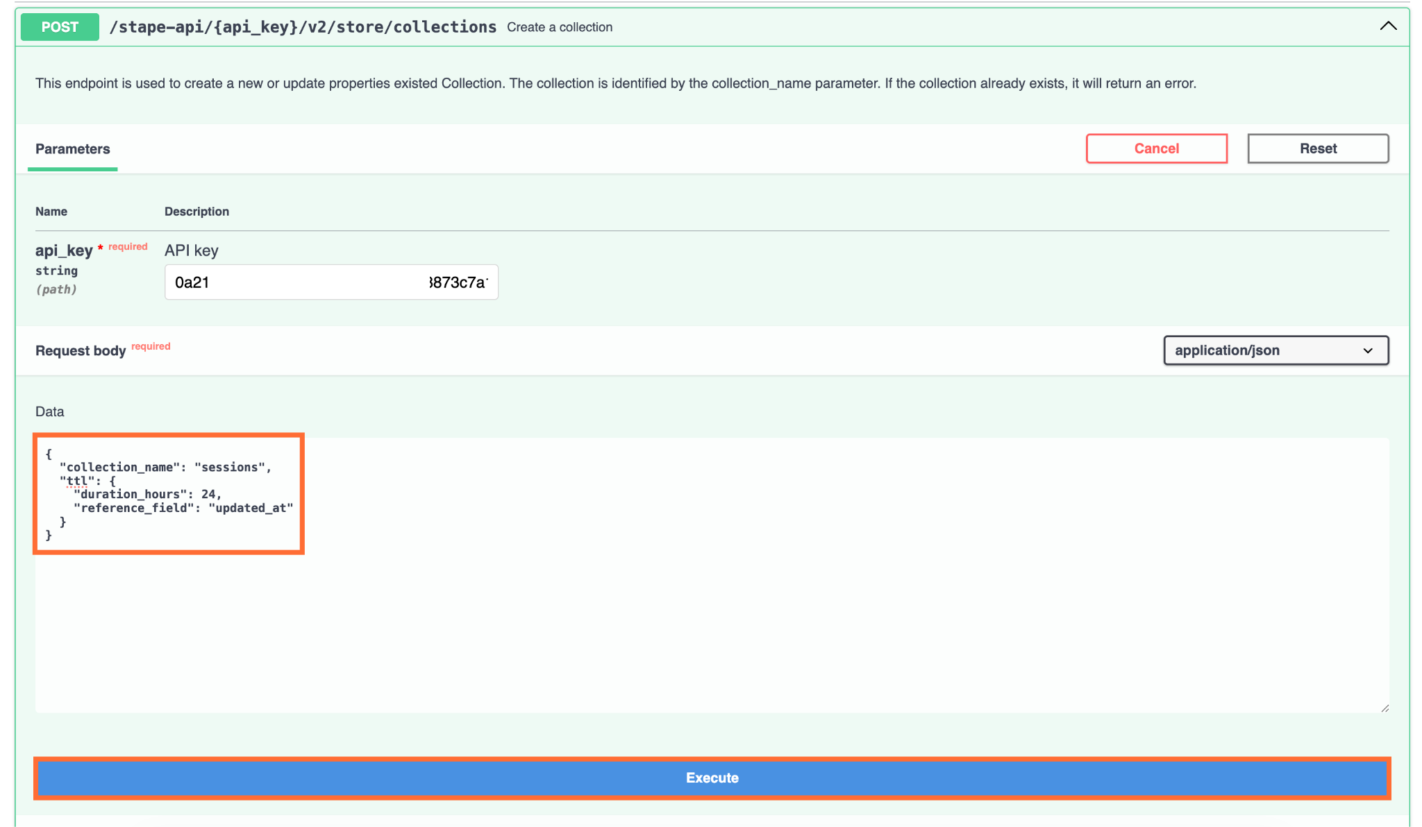 Parameters and request body