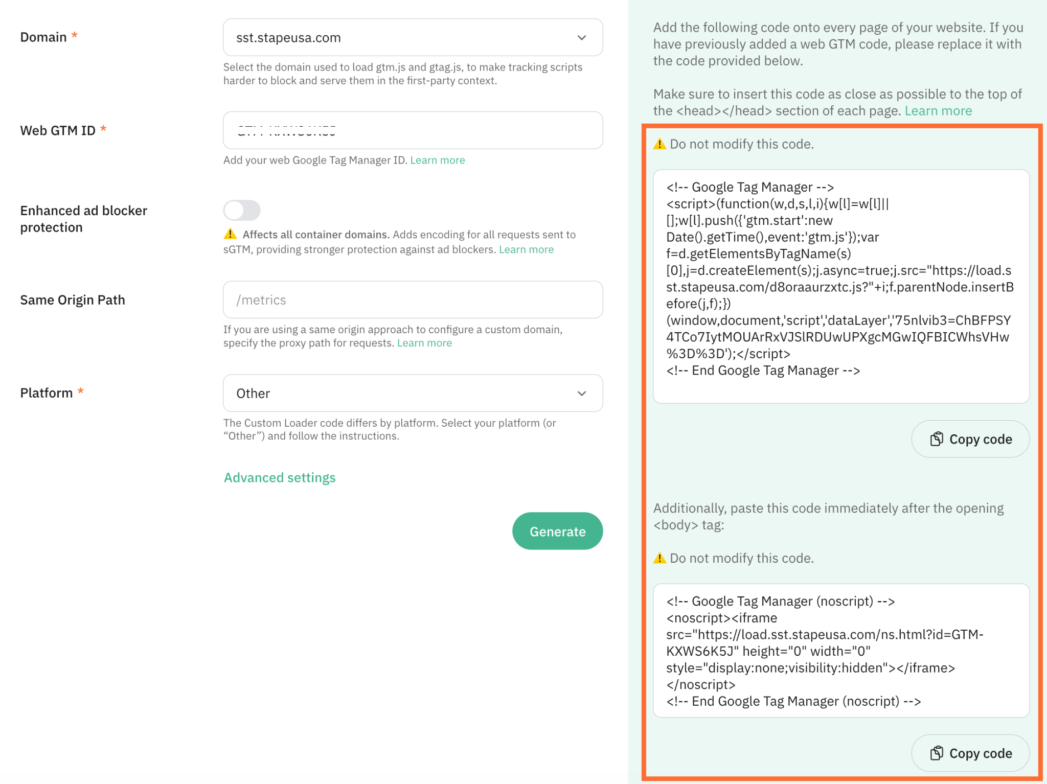 Open the Custom Loader power-up, generate new custom loader code, copy the updated script (which no longer contains the analytics tracking payload), and replace the existing script on your website.