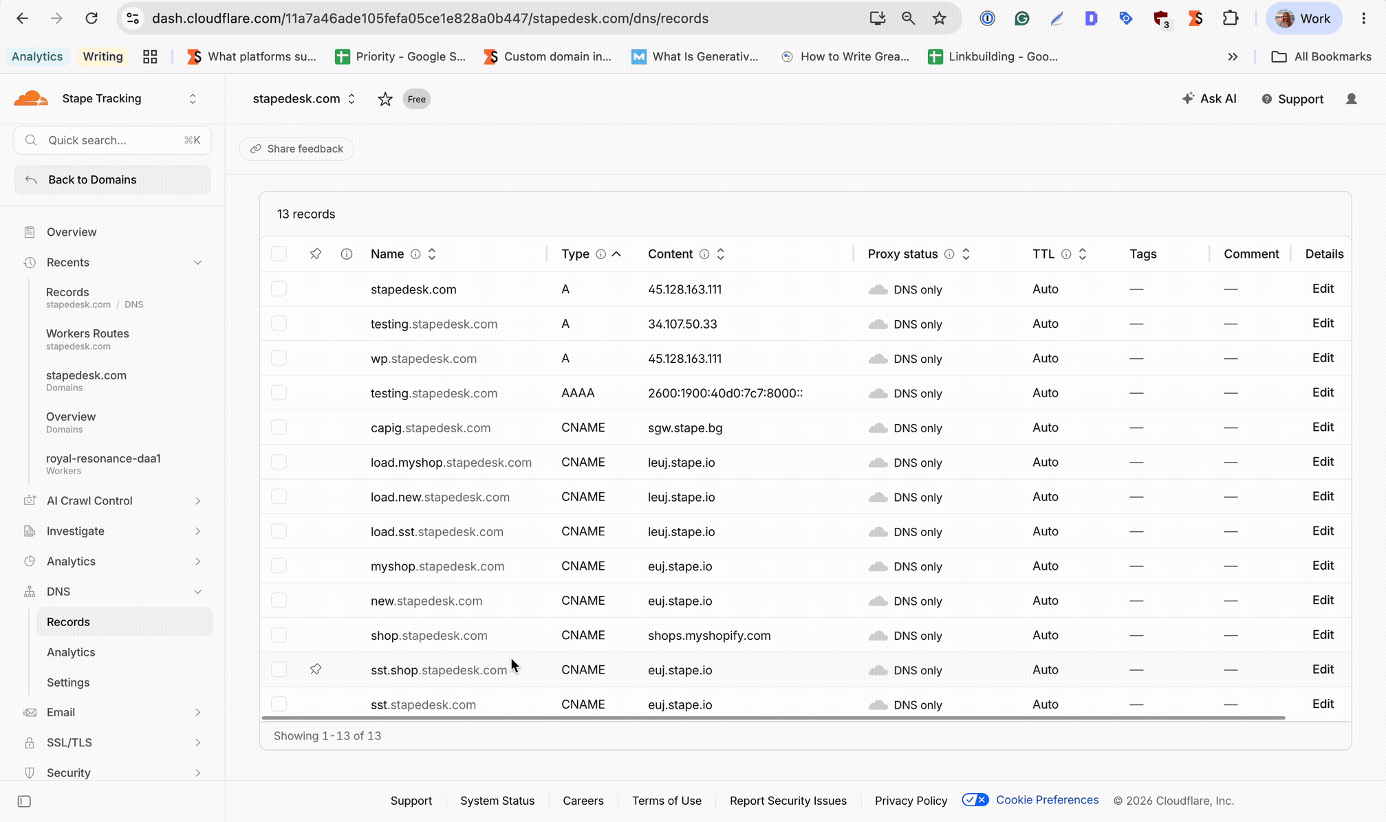 Enable proxy status