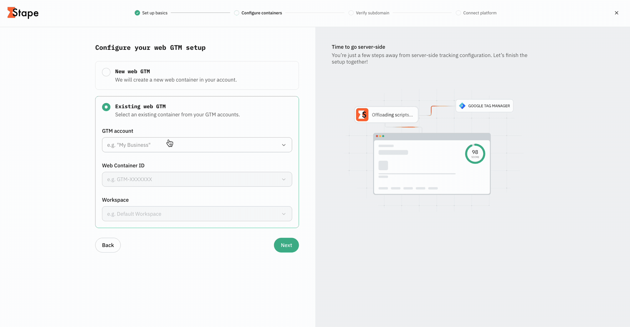 Configure your web and server GTM setup